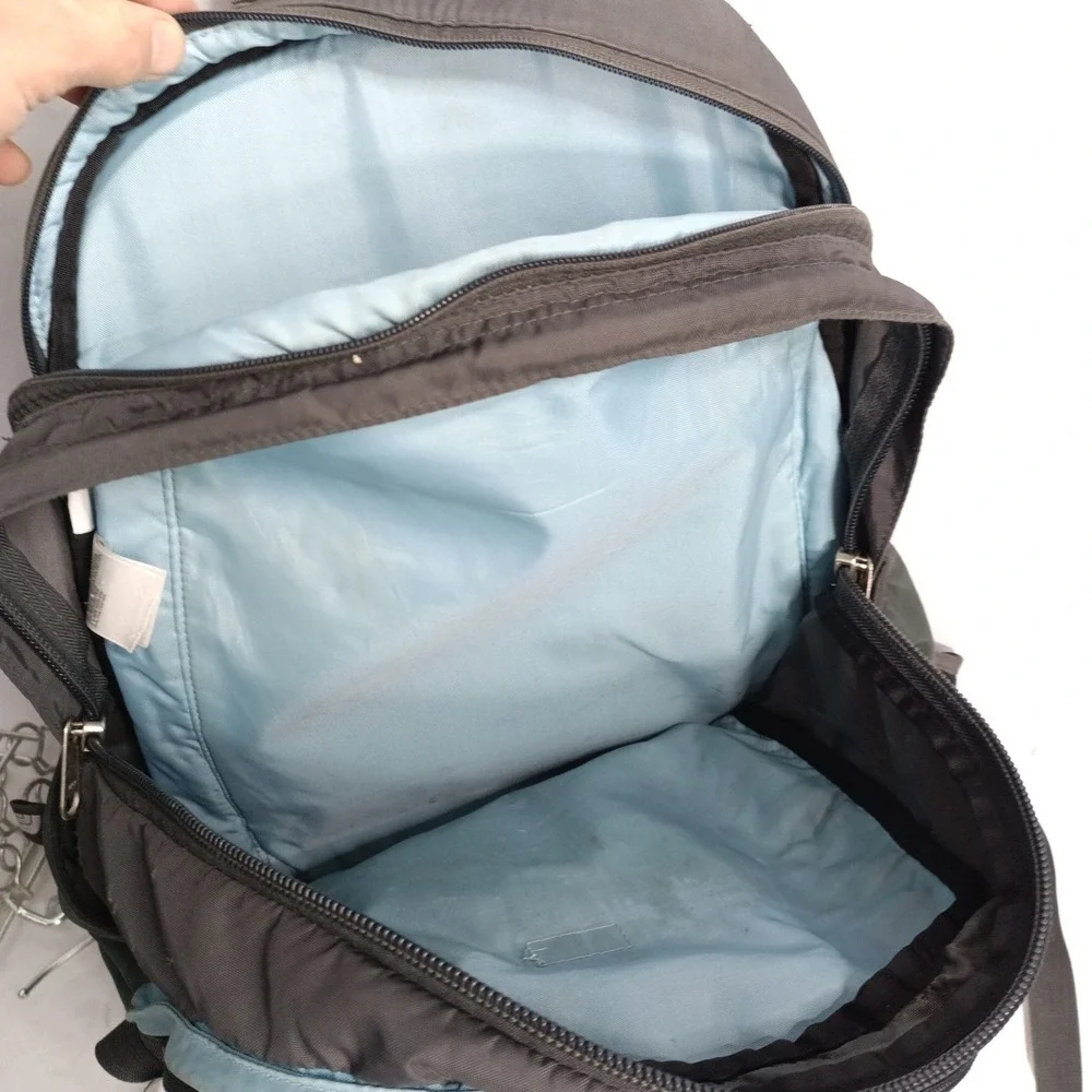 The North Face Surge Backpack Light Blue Gray Hiking Travel Commuter Bag s12